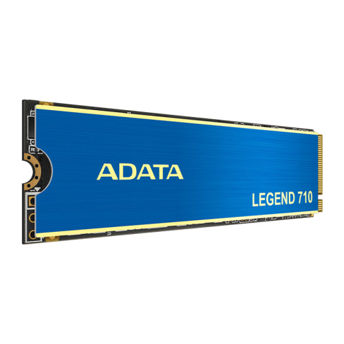 Твердотельный накопитель/ ADATA SSD LEGEND 710, 1024GB, M.2(22x80mm), NVMe 1.4, PCIe 3.0 x4, 3D NAND, R/W 2400/1800MB/s, IOPs 180 000/150 000, TBW 260, DWPD 0.23, with Heat Sink (3 года)