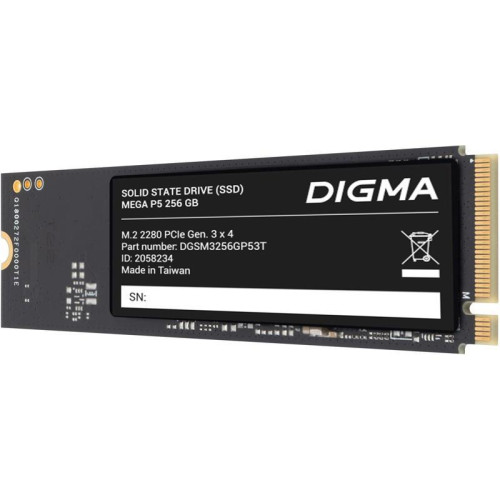 Твердотельный накопитель Digma PCIe 3.0 x4 256GB DGSM3256GP53T Mega P5 M.2 2280