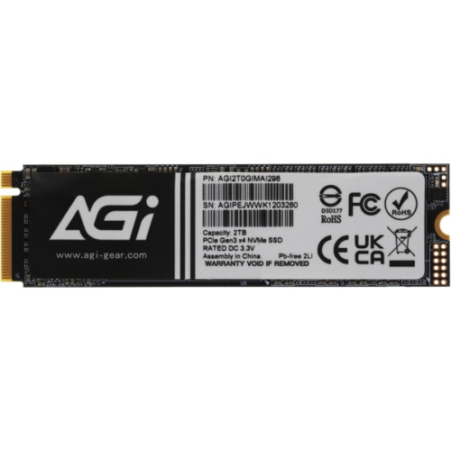 Твердотельный накопитель AGi PCIe 3.0 x4 2TB AGI2T0GIMAI298 AI298 M.2 2280 [AGI2T0GIMAI298]
