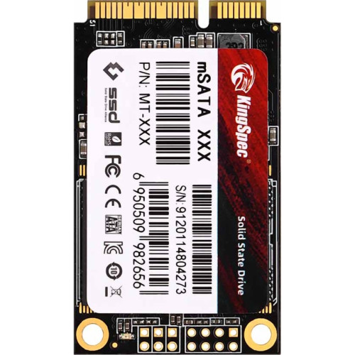 Твердотельный накопитель/ Kingspec SSD MT-512, 512GB, mSATA, SATA3, R/W 560/540MB/s, IOPs н.д./н.д., TBW 240, DWPD 0.4 (3 года)