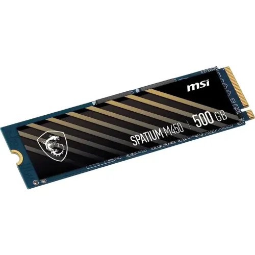 MSI SSD SPATIUM M450, 500GB, M.2(22x80mm), NVMe, PCIe 4.0 x4, 3D TLC, R/W 3600/2300, IOPs 300 000/550 000, TBW 300, DWPD 0.33 (5 лет)