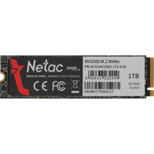 Твердотельный накопитель Netac PCIe 3.0 x4 1TB NT01NV2000-1T0-E4X NV2000 M.2 2280 [NT01NV2000-1T0-E4X]