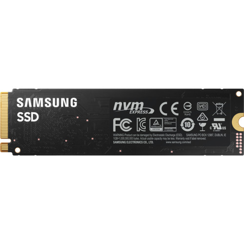 Твердотельные накопители/ Samsung SSD 980, 1000GB, M.2(22x80mm), NVMe 1.4, PCIe 3.0 x4, 3-bit MLC, R/W 3500/3000MB/s, IOPs 500 000/480 000, TBW 600, DWPD 0.33 (12 мес.)