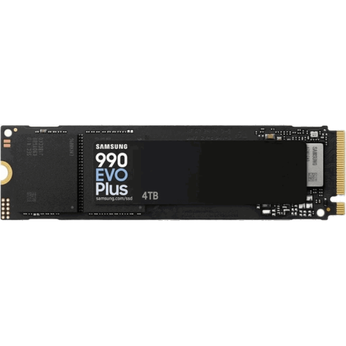 Твердотельные накопители Samsung SSD 990 EVO Plus, 4000GB, M.2(22x80mm), NVMe 2.0, NVMe 2.0, PCIe 4.0 x4, V-NAND TLC, R/W 7250/6300MB/s, IOPs 1 050/1 400 000, TBW 2400, DWPD 0.3 (12 мес.)
