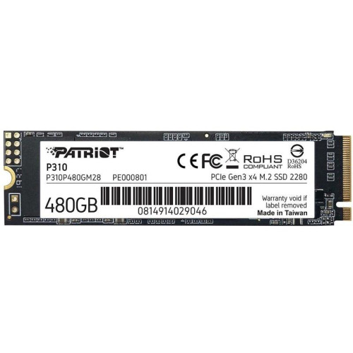 Твердотельный накопитель Patriot PCIe 3.0 x4 480GB P310P480GM28 P310 M.2 2280 [P310P480GM28]