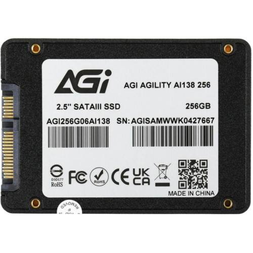 Твердотельный накопитель AGI AI138 SSD 2.5'' 256GB RETAIL-Color Box Твердотельный накопитель AGI AI138 SSD 2.5'' 256GB RETAIL-Color Box