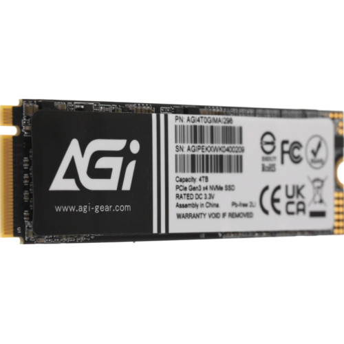 Твердотельный накопитель AGi PCIe 3.0 x4 4TB AGI4T0GIMAI298 AI298 M.2 2280 [AGI4T0GIMAI298]