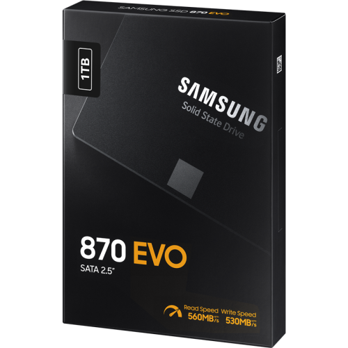 Твердотельный накопитель Samsung SSD 1TB 870 EVO, V-NAND 3-bit MLC, MGX, 2.5'' SATA 6Gb/s, R560/W530, IOPs 98000/88000