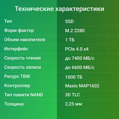 Твердотельный накопитель Digma PCIe 4.0 x4 1TB DGSM4001TM63T Meta M6 M.2 2280 [DGSM4001TM63T]