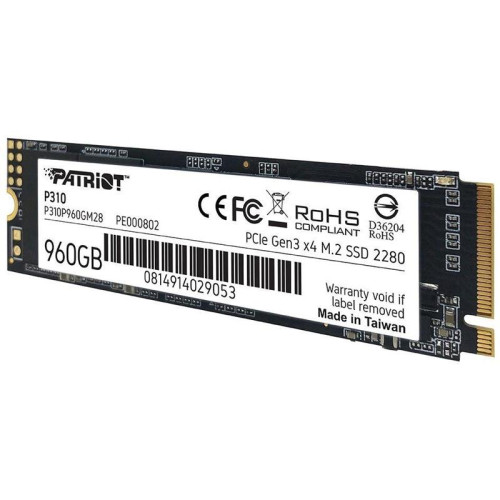 Твердотельный накопитель Patriot PCIe 3.0 x4 960GB P310P960GM28 P310 M.2 2280 [P310P960GM28]