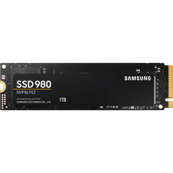 Твердотельные накопители Samsung SSD 980, 1000GB, M.2(22x80mm), NVMe 1.4, PCIe 3.0 x4, 3-bit MLC, R/W 3500/3000MB/s, IOPs 500 000/480 000, TBW 600, DWPD 0.33 (12 мес.)