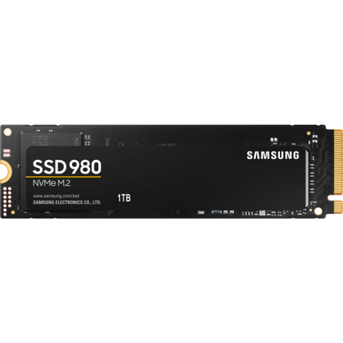 Твердотельные накопители Samsung SSD 980, 1000GB, M.2(22x80mm), NVMe 1.4, PCIe 3.0 x4, 3-bit MLC, R/W 3500/3000MB/s, IOPs 500 000/480 000, TBW 600, DWPD 0.33 (12 мес.)