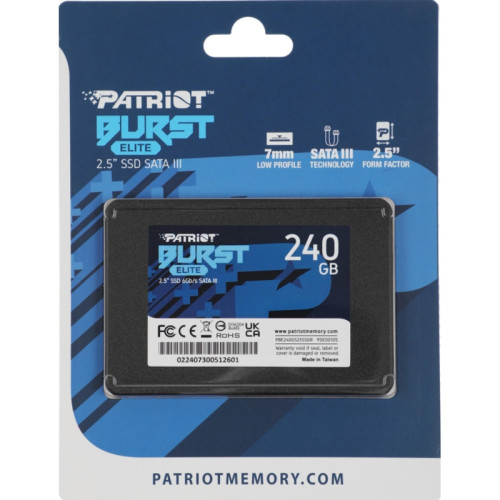 Твердотельный накопитель Patriot SATA-III 240GB PBE240GS25SSDR Burst Elite 2.5