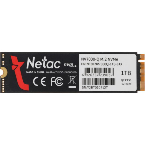 Твердотельный накопитель Netac PCIe 4.0 x4 1TB NT01NV7000Q-1T0-E4X NV7000Q M.2 2280 [NT01NV7000Q-1T0-E4X]