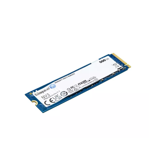 Твердотельный накопитель/ Kingston SSD NV3, 500GB, M.2(22x80mm), NVMe, PCIe 4.0 x4, 3D TLC, R/W 5000/3000MB/s, TBW 160, DWPD 0.3 (3 года)