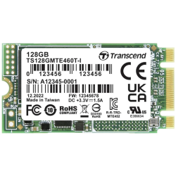 Твердотельный накопитель/ Transcend SSD 128GB, M.2 2242, PCIe Gen3x2, NVMe, 3D TLC BiCS5, DRAM-less, PE: 3K, wide temp.