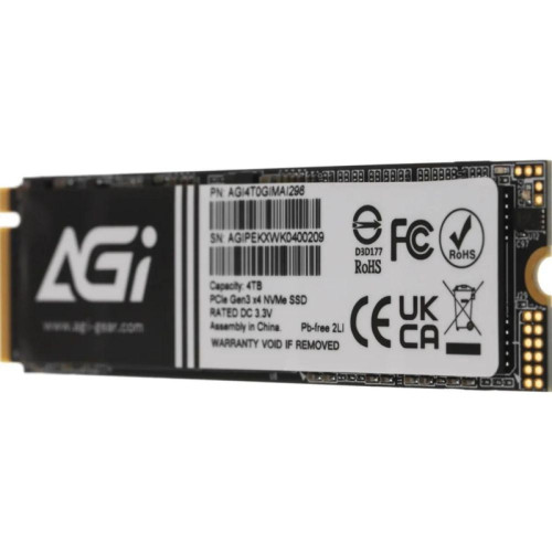 Твердотельный накопитель AGI AI298 M.2 PCIe 4TB RETAIL-Color Box