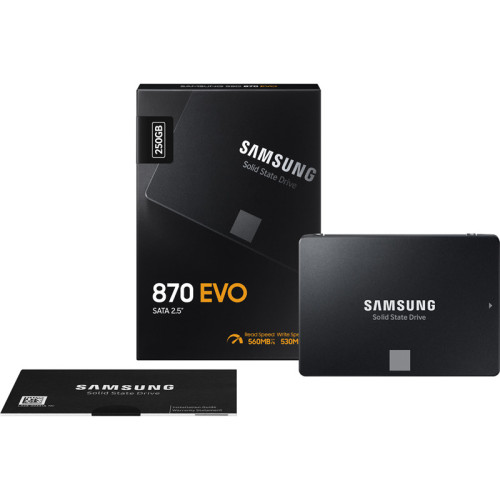 Samsung SSD 250GB 870 EVO, V-NAND 3-bit MLC, MGX, 2.5'' SATA 6Gb/s, R560/W530, IOPs 98000/88000