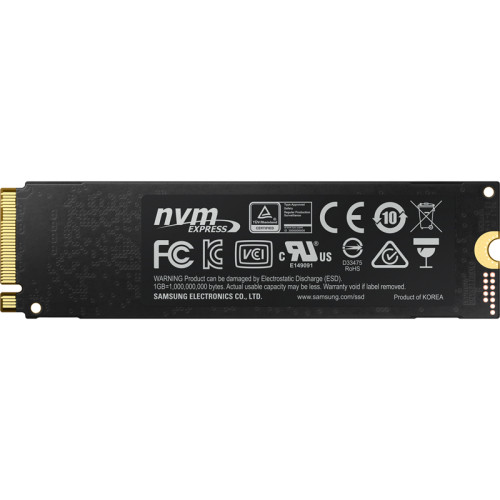 Твердотельный накопитель/ Samsung SSD 970 EVO Plus, 500GB, M.2(22x80mm), NVMe 1.3, PCIe 3.0 x4, 3-bit MLC, R/W 3500/3200MB/s, IOPs 480 000/550 000, DRAM buffer 512MB, TBW 300, DWPD 0.33 (12 мес.)