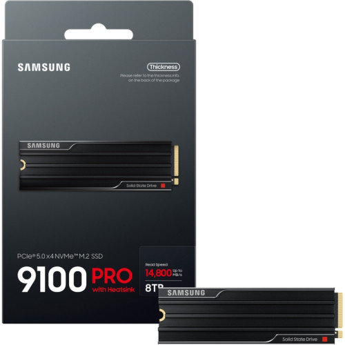 Твердотельный накопитель Samsung M.2 2280 8TB 9100 PRO PCIe Gen5x4 with NVMe, V NAND TLC (V8) Internal Solid State Drive Твердотельный накопитель Samsung M.2 2280 8TB 9100 PRO PCIe Gen5x4 with NVMe, V NAND TLC (V8) Internal Solid State Drive