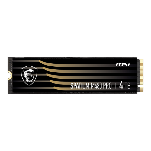 MSI SSD SPATIUM M480 Pro, 4000GB, M.2(22x80mm), NVMe, PCIe 4.0 x4, 3D TLC, R/W 7400/7000, IOPs 1 000 000/1 000 000, DRAM buffer 2048MB, TBW 3000, DWPD 0.41 (5 лет)