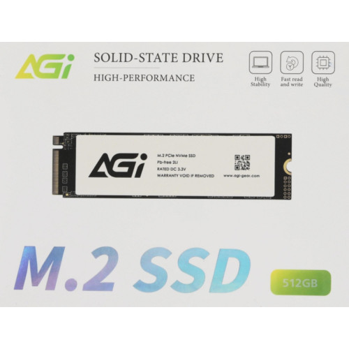 Твердотельный накопитель AGi PCIe 3.0 x4 512GB AGI512GIMAI298 AI298 M.2 2280 [AGI512GIMAI298]