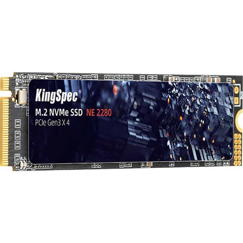 Твердотельный накопитель/ Kingspec SSD NE-2TB 2280, 2048GB, M.2(22x80mm), NVMe, PCIe 3.0 x4, R/W 3000/1900MB/s, IOPs н.д./н.д., TBW 1000, DWPD 0.45 (3 года)