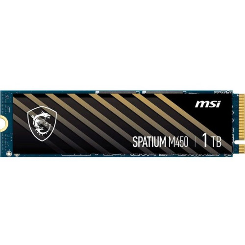 MSI SSD SPATIUM M450, 1000GB, M.2(22x80mm), NVMe, PCIe 4.0 x4, 3D TLC, R/W 3400/2500, IOPs , TBW 350, DWPD 0.19 (5 лет)