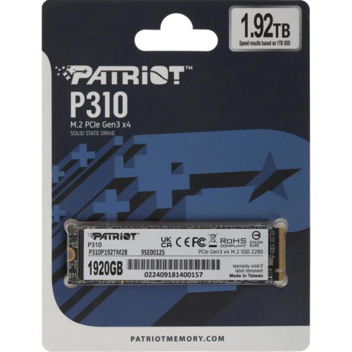 Твердотельный накопитель Patriot PCIe 3.0 x4 1920GB P310P192TM28 P310 M.2 2280 [P310P192TM28]
