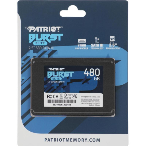 Твердотельный накопитель Patriot SATA-III 480GB PBE480GS25SSDR Burst Elite 2.5