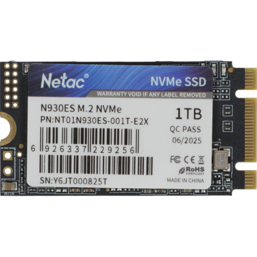 Твердотельный накопитель Netac PCIe 3.0 x2 1TB NT01N930ES-001T-E2X N930ES M.2 2242 [NT01N930ES-001T-E2X]