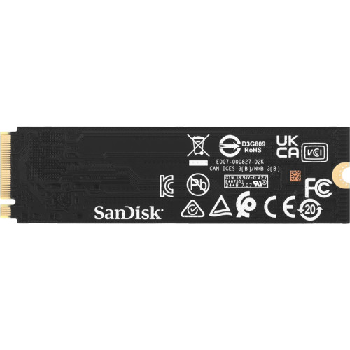 Твердотельные накопители/ WD SSD Black SN7100, 1000GB, M.2(22x80mm), NVMe, PCIe 4.0 x4, 3D TLC, R/W 7250/6900MB/s, IOPs 1 000 000/1 400 000, TBW 600, DWPD 0.3 (12 мес.)
