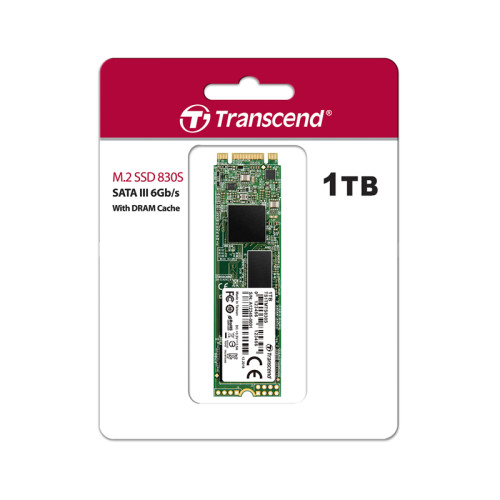 Твердотельный накопитель/ Transcend SSD 830S, 1024GB, M.2(22x80mm), SATA3, 3D TLC, R/W 560/500MB/s, IOPs 85 000/85 000, DRAM buffer 1024MB, TBW 560, DWPD 0.3 (5 лет)