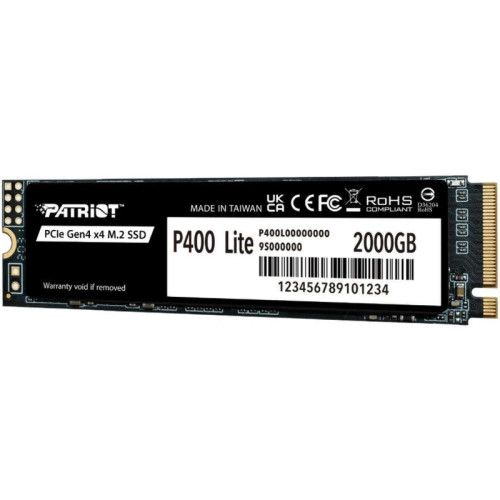 Накопитель SSD Patriot PCIe 4.0 x4 2TB P400LP2KGM28H P400 Lite M.2 2280 Накопитель SSD Patriot PCIe 4.0 x4 2TB P400LP2KGM28H P400 Lite M.2 2280