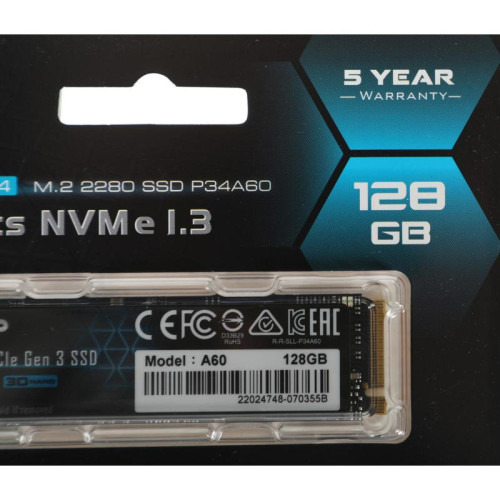 Твердотельный накопитель Silicon Power PCIe 3.0 x4 128GB SP128GBP34A60M28 M-Series M.2 2280 [SP128GBP34A60M28]