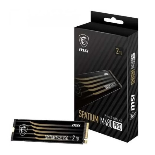 MSI SSD SPATIUM M480 Pro, 2000GB, M.2(22x80mm), NVMe, PCIe 4.0 x4, 3D TLC, R/W 7400/7000, IOPs 1 000 000/1 000 000, DRAM buffer 2048MB, TBW 1400, DWPD 0.38 (5 лет) MSI SSD SPATIUM M480 Pro, 2000GB, M.2(22x80mm), NVMe, PCIe 4.0 x4, 3D TLC, R/W 7400/7000, IOPs 1 000 000/1 000 000, DRAM buffer 2048MB, TBW 1400, DWPD 0.38 (5 лет)