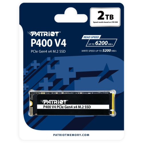 Накопитель SSD Patriot PCIe 4.0 x4 2000GB P400VP2TBM28H P400 V4 M.2 2280 Накопитель SSD Patriot PCIe 4.0 x4 2000GB P400VP2TBM28H P400 V4 M.2 2280