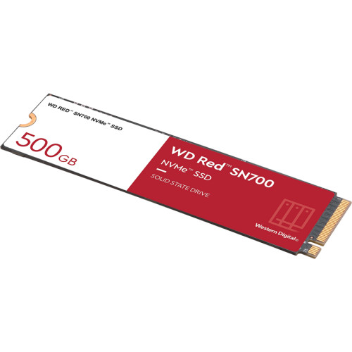 Твердотельные накопители/ WD SSD Red SN700 NVMe for NAS, 500GB, M.2(22x80mm), NVMe, PCIe 3.0 x4, R/W 3430/2600MB/s, IOPs 420 000/380 000, TBW 1000, DWPD 1 (12 мес.)