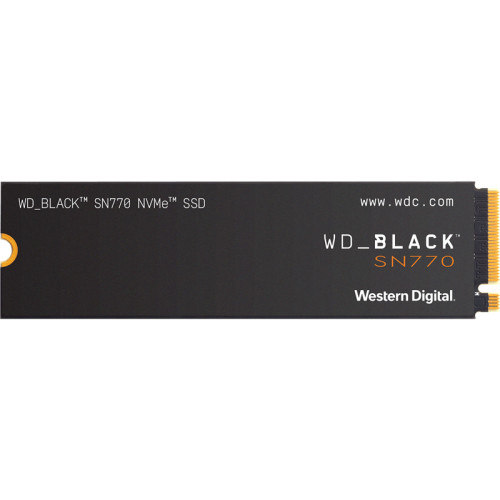 Твердотельный накопитель WD SSD Black SN770 NVMe, 1.0TB, M.2(22x80mm), NVMe, PCIe 4.0 x4, 3D TLC, R/W 5150/4900MB/s, IOPs 740 000/800 000, TBW 600, DWPD 0.3 (12 мес.)
