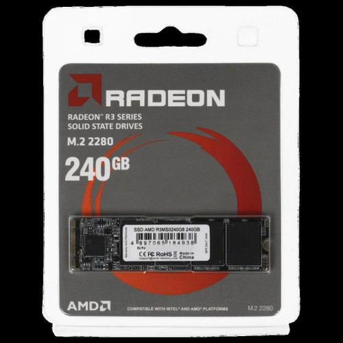 Твердотельный накопитель AMD SATA 240GB R3MS0240G8 Radeon M.2 2280 Твердотельный накопитель AMD SATA 240GB R3MS0240G8 Radeon M.2 2280