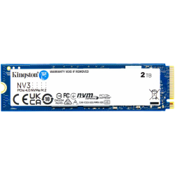 Твердотельный накопитель Kingston SSD NV3, 2000GB, M.2(22x80mm), NVMe, PCIe 4.0 x4, 3D TLC, R/W 6000/5000MB/s, TBW 640, DWPD 0.3 (60 мес)