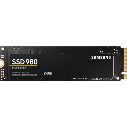 Твердотельные накопители Samsung SSD 980, 250GB, M.2(22x80mm), NVMe 1.4, PCIe 3.0 x4, 3-bit MLC, R/W 2900/1300MB/s, IOPs 230 000/320 000, TBW 150, DWPD 0.33 (12 мес.)