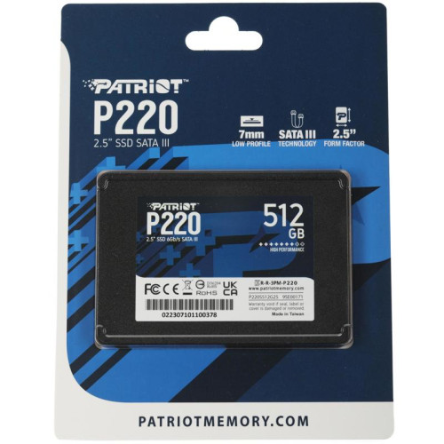 Твердотельный накопитель Patriot SATA-III 512GB P220S512G25 P220 2.5