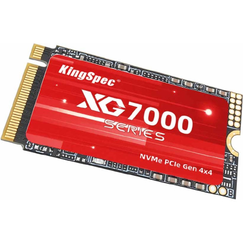 Твердотельный накопитель/ Kingspec SSD XG7000-1TB 2242, 1024GB, M.2(22x42mm), NVMe, PCIe 4.0 x4, 3D NAND, R/W 7200/6600MB/s, IOPs н.д./н.д., TBW 600, DWPD 0.54 (3 года)