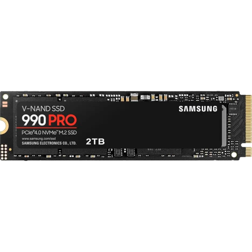 Твердотельные накопители Samsung SSD 990 PRO, 2000GB, M.2(22x80mm), NVMe 2.0, PCIe 4.0 x4, V-NAND TLC, R/W 7450/6900MB/s, IOPs 1 400 000/1 550 000, DRAM buffer 2048MB, TBW 1200, DWPD 0.33 (12 мес.)