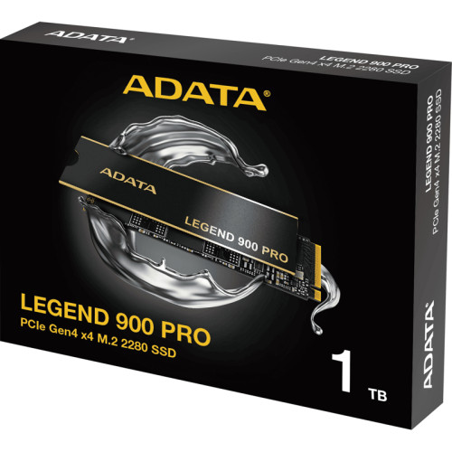 Твердотельный накопитель/ ADATA SSD LEGEND 900 PRO, 1000GB, M.2(22x80mm), NVMe 1.4, PCIe 4.0 x4, 3D NAND, R/W 7400/6000MB/s, IOPs н.д./н.д., TBW 600, DWPD 0.3 (5 лет)