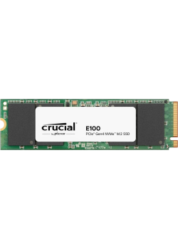 Твердотельный накопитель/ Crucial SSD E100, 1000GB, M.2(22x80mm), NVMe, PCIe 4.0 x4, 3D TLC, R/W 5000/4500MB/s, TBW 80, DWPD 0.3 (12 мес)