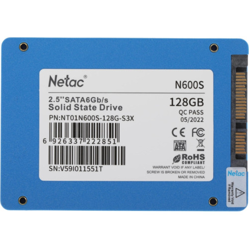 Твердотельный накопитель Netac SATA-III 128GB NT01N600S-128G-S3X N600S 2.5