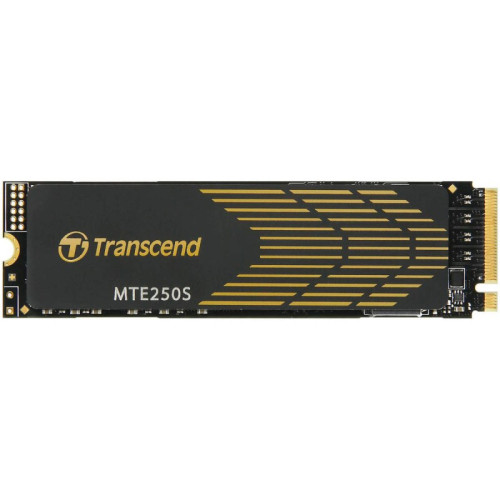 Твердотельный накопитель/ Transcend SSD MTE250S, 2000GB, M.2(22x80mm), NVMe 1.4, PCIe 4.0 x4, 3D NAND, R/W 7100/6500MB/s, IOPs 530 000/420 000, DRAM buffer 2048MB, TBW 1560, DWPD 0.43, with Graphene Heatsink (5 лет)