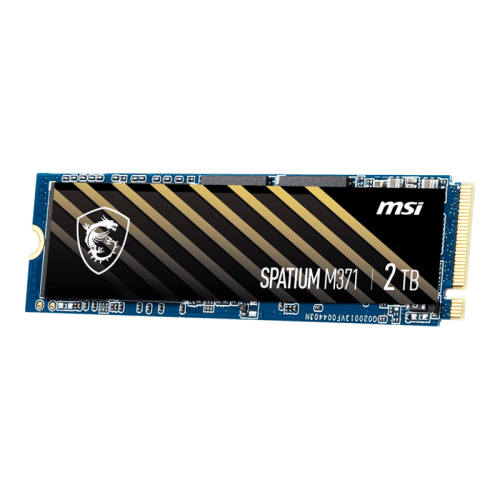 MSI SSD SPATIUM M371, 1000GB, M.2(22x80mm), NVMe, PCIe 3.0 x4, 3D TLC, R/W 2350/1700, IOPs 90 000/280 000, TBW 210, DWPD 0.12 (5 лет)